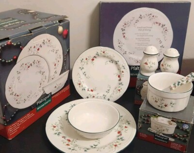 NEW 20pc Pfaltzgraff Winterberry Dinnerware Plates, Bowls, Salt