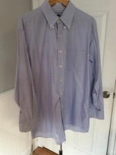 TOMMY HILFIGER ITHACA XL BLUE DRESS SHIRT 17 32-33 LONG SLEEVE