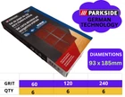 PARKSIDE Sandpaper Sheets for Orbital Sander 93 x 185mm Grit 60/120/240 for Wood