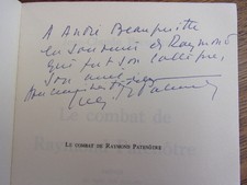 SENDING AUTOGRAPH / LE COMBAT DE RAYMOND PATENÔTRE Jean Claude Brousta