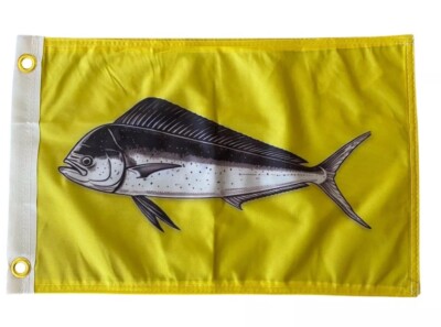 Mahi-Mahi Dorado Catch Flag 12x18 Inch Fisherman Catch Flag Boat Accessory