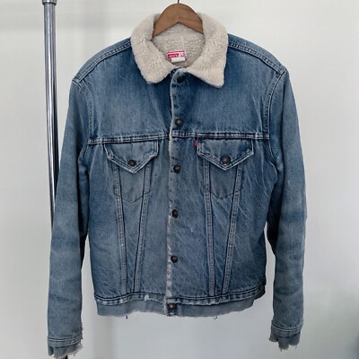 Vintage 70's Levi's Sherpa Fleece Lined Denim Trucker Jacket