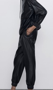 Zara Imitación Cuero Pantalones Cintura Alta Calzas Usados Talla XS | eBay