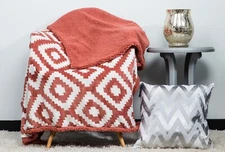 Throw Blanket  50" x 60" Fleece Sherpa Throw Heavyweight & Cozy Blanket 