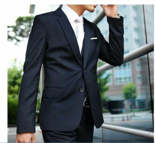 Neu formeller Herren Slim Fit stilvoller Anzug Anzüge zwei Knöpfe Anzug Set Jacke Hose Krawatte @ - Bild 7 von 26