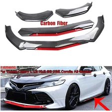 Front Bumper Lip Splitter Body Kit Spoiler For Toyota Camry 2018-20 Carbon Fiber