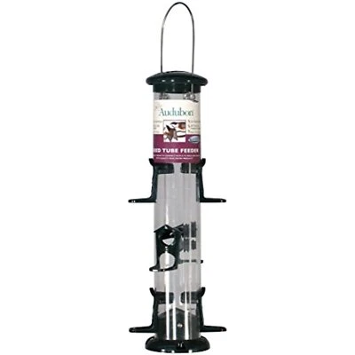 Woodlink Inch NATUBE12 Audubon Plastic 6 Port Seed Tube Feeder, Green, 15-I,