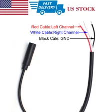 2pcs 1M/3.3ft 3.5mm 1/8" Stereo Jack Female to Bare Wire DIY 2 wire Audio Cable