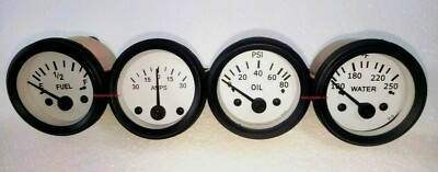 #ad 2quot; 52mm Electrical Oil Pressure Temperature 30 X 15 Amp Fuel Gauge W B ME $24.49