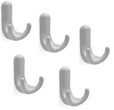 Coat Hook White 50 MM Plastic Double Hook Wall Hook Set