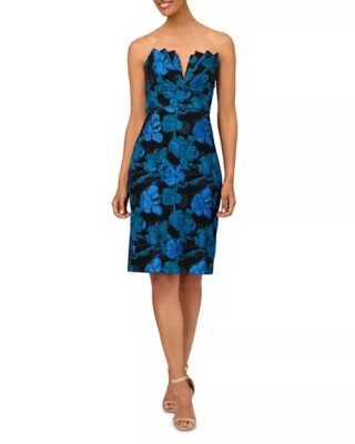 Aidan Mattox Strapless Floral Jacquard Dress MSRP$ 395 | eBay