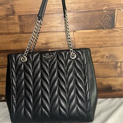 Amazon.com: Kate Spade Carey Quilted Leather Large Tote Bag Chain Shoulder  In Parchment : Clothing, Shoes & Jewelry