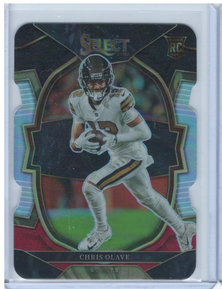 Chris Olave 2022 Panini Select #30 Black and Red Prizm Die Cut Saints