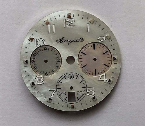 Cadran montre BREGUET nacre vintage Zifferblatt Chrono chronographe dial quartz - Picture 5 of 6