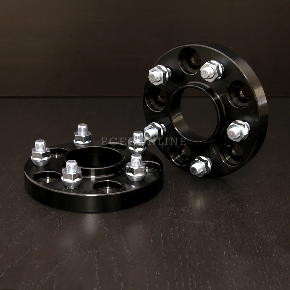 25mm (1") Hubcentric Black Wheel Spacers | 5x100 56.1 12x1.25 | for Subaru Scion - Image 2 of 4
