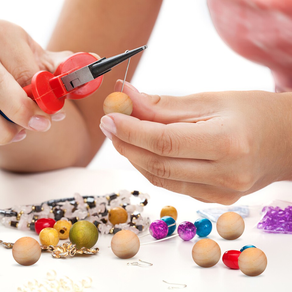 100 Pcs Wooden Beads for Gnomes Nose Small Marble Size Ball 12mm Non