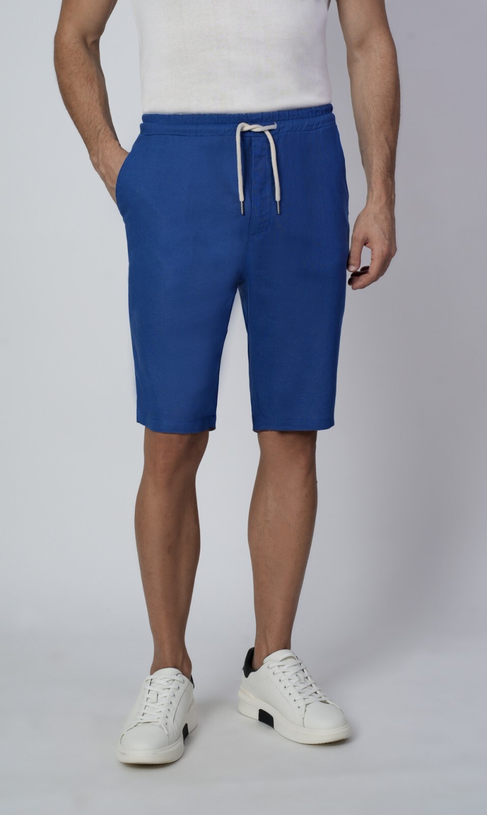 1st American Bermudas Hombre Lino Made IN Italy Cortos Con Cordón Verano