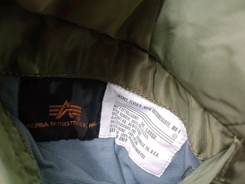 Vintage Alpha Industries Ma-1 Flyer’s Bomber Jacket Men’s Large Green Reversible - Picture 7 of 11