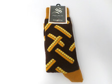Socksmith Socks Crinkle Cut Fries Print Multicolor Cotton Blend Sock Size 10-13