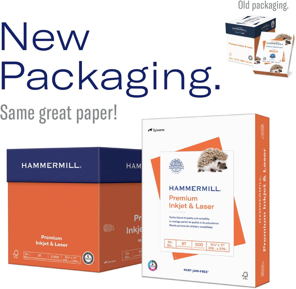 Hammermill Printer Paper, Premium Inkjet & Laser Paper 24 Lb, 8.5 X 11 1 Ream eBay