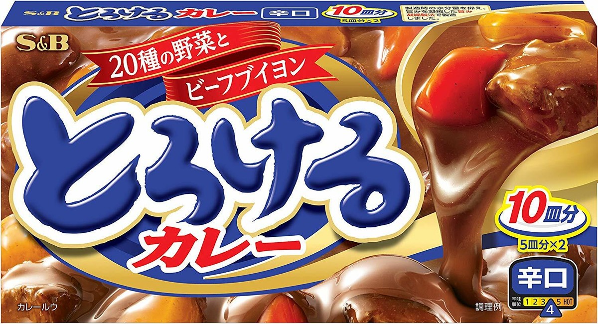 S & B Japanese curry roux TOROKERU CURRY Hot 180g x 5 packs from