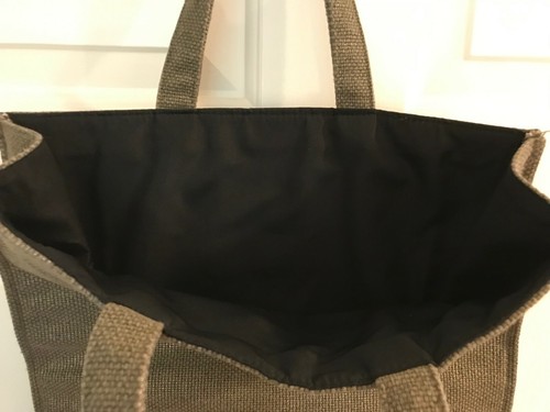 Marc Jacobs DAISY TOTE BAG Green Golden Woven Fabric Cotton Interior 16x13" NEW - Picture 4 of 5
