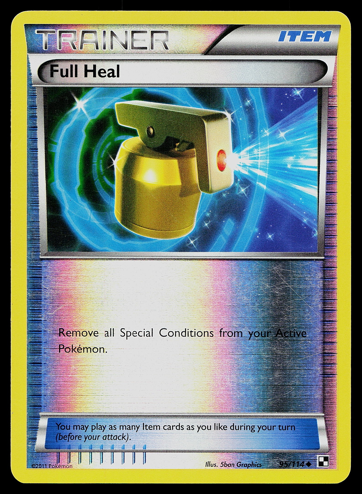 Pokemon Black and White 95/114 Full Heal Reverse Holo