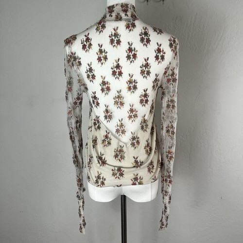 Top Free People Sweet Dreams Malla Floral Manga Larga Espalda Baja Crema Talla Pequeña - Imagen 5 de 11