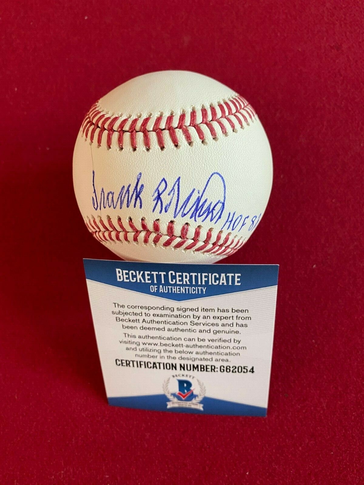 Frank Robinson Autographed Signed , "" (Beckett) Official MLB Baseball (HOF '82) Vintage 