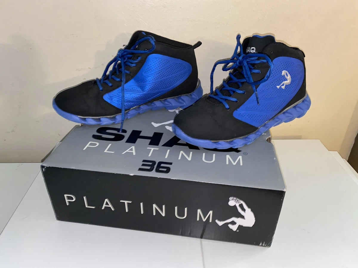 Shaq Boy s Platinum 36 Basketball Sports Shoes Black and Royal Blue Size 6 New