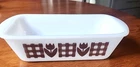 Vintage Glasbake Brown Gingham Tulip Loaf Pan