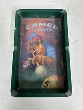VTG  1992 Joe Cool Camel Lights Cigarette Billiard Playing Pool Table Ashtray BH