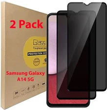 2-Pack Tempered Glass Screen Protector Privacy Saver For Samsung Galaxy A14 5G