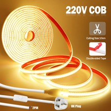 220V Neon COB LED Strip Lights Flexible Selfadhesive Tape Light Waterproof IP67