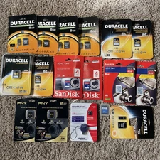 SD & microSD Card Lot Of 16 New Old Stock Sealed SanDisk Duracell PNY Lexar