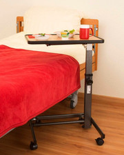 Beistelltisch Pflegetisch mit Rollen höhenverstellbar Krankentisch Bett comfort