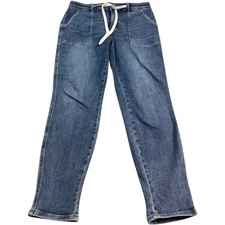 Judy Blue Women Jogger Jeans Blue Denim Drawstring Pockets JB88779 MD Size 13/31