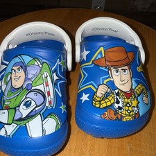 Toy Story Disney Buzz lightyear Woody Crocs toddler size 5 sandals shoes