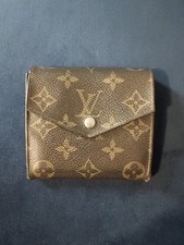 USED Louis Vuitton Monogram Vintage Mens Bifold Wallet Double Button Closure