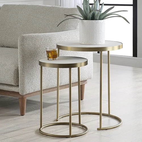 Uttermost Aragon White Nesting Tables Set/2 - Picture 1 of 6
