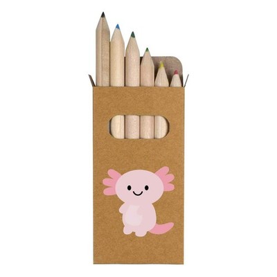 6 x ''Happy Axolotl'' kurze 85 mm Bleistifte / Farbstift Set (PE00091920)