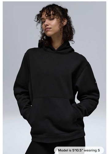 Alo Yoga Renown Heavy Weight Hoodie Black Size Small✔️