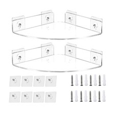 2pc Acrylic Corner Shelves Clear Floating Shelves Wall Shelves Display Organizer