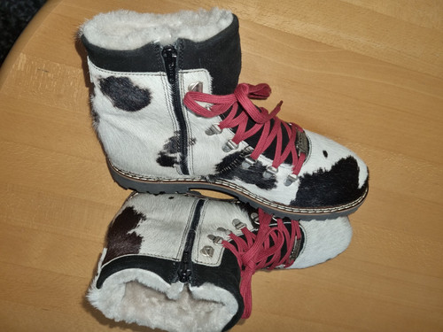Total edle Echtes Fell Boots Gr.41 Stiefeletten Echtes Leder Lammfell Ammann - Bild 4 von 8