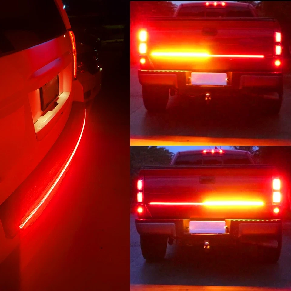 48" Row 432 3 Strip LED Tailgate Light Bar Reverse Brake Turn Signal Lamp Truck - Image 3 of 4
