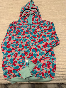 Bape ABC Camo Shark Full Zip Hoodie Pink | eBay