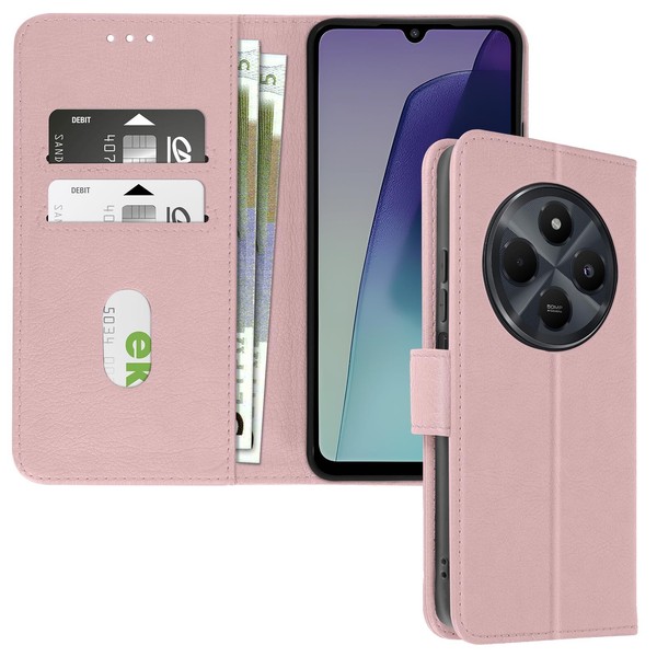 Avizar, Kunstlederetui Mit Standfunktion FüR Xiaomi Redmi 14C, Champagnerrosa-image