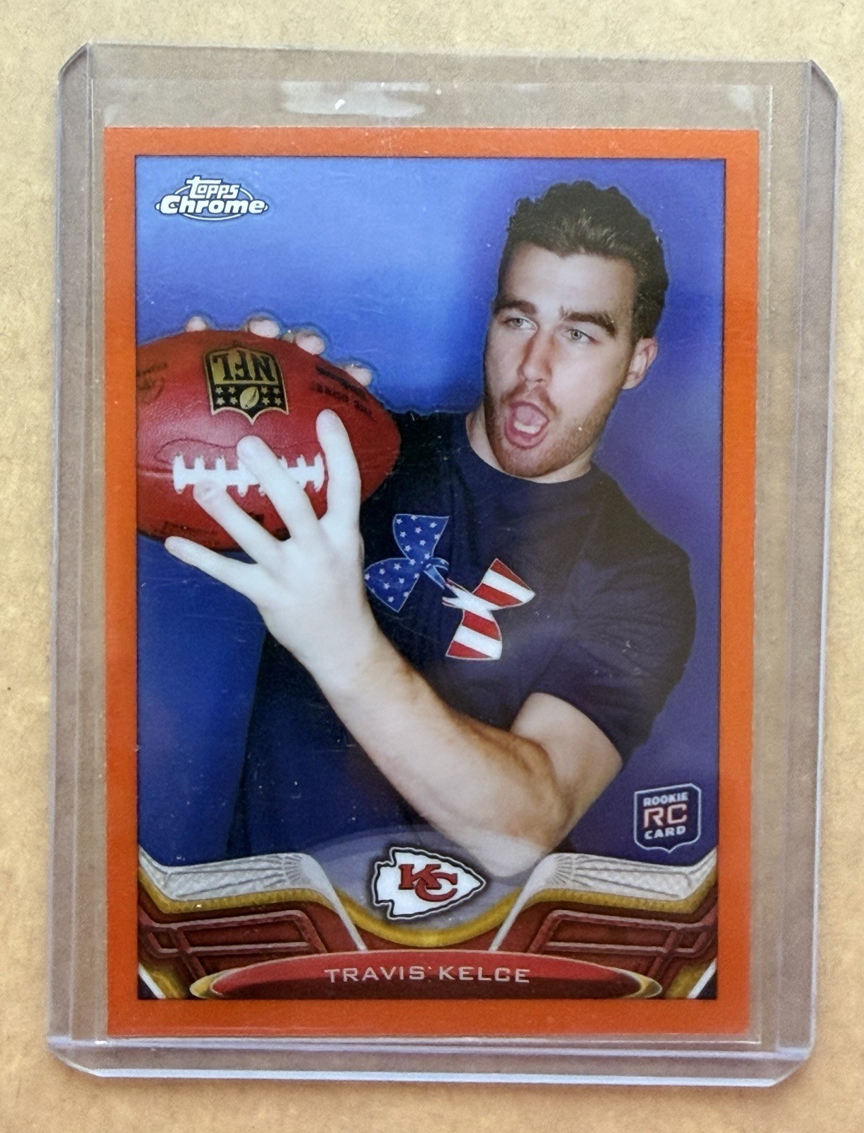 Travis Kelce Topps Chrome #118 Orange Refractor