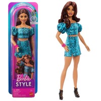 Barbie Fashionistas. JJN63 Lalka W Turkusowym Stroju Barbie