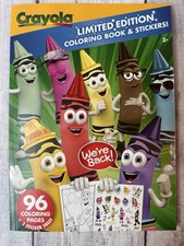 Limited Edition Retired Crayola 96 Pages Coloring Book 1 Page Of Stickers